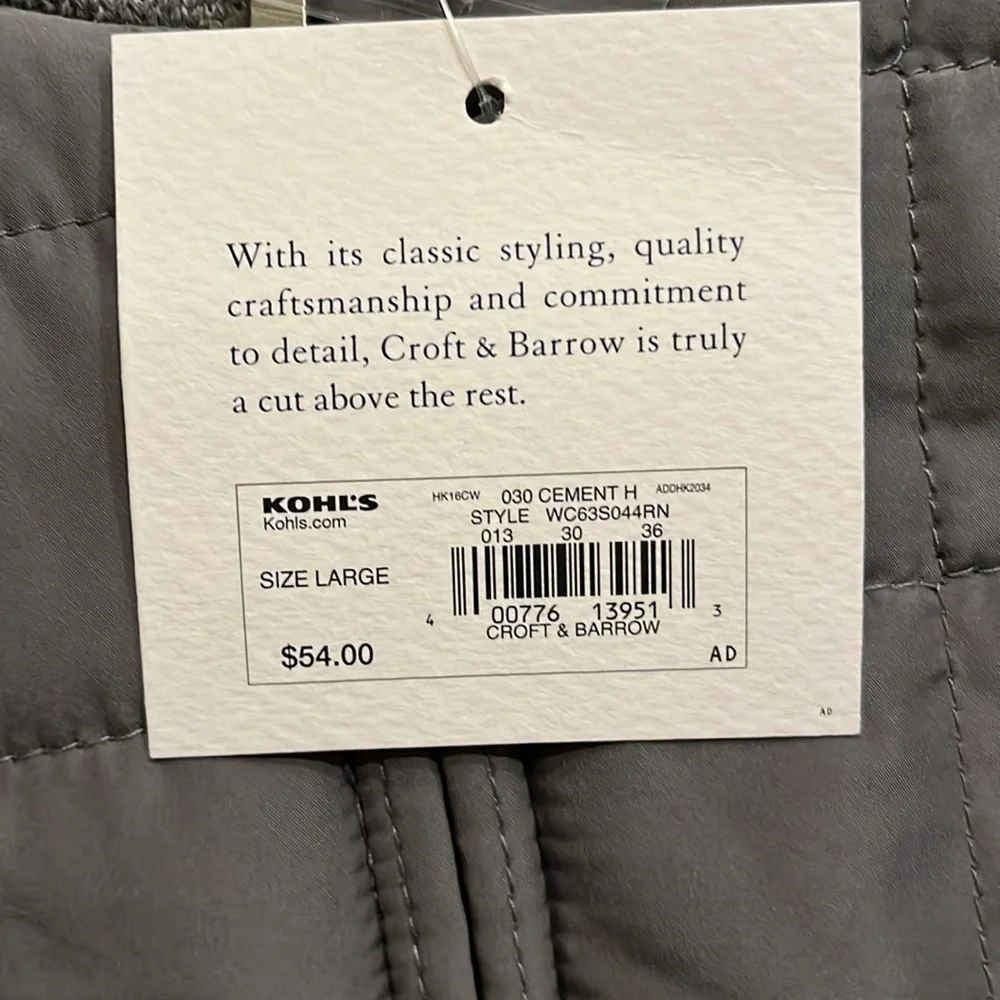 Croft & Barrow Gray Sweater Jacket Size L - Picture 3 of 7